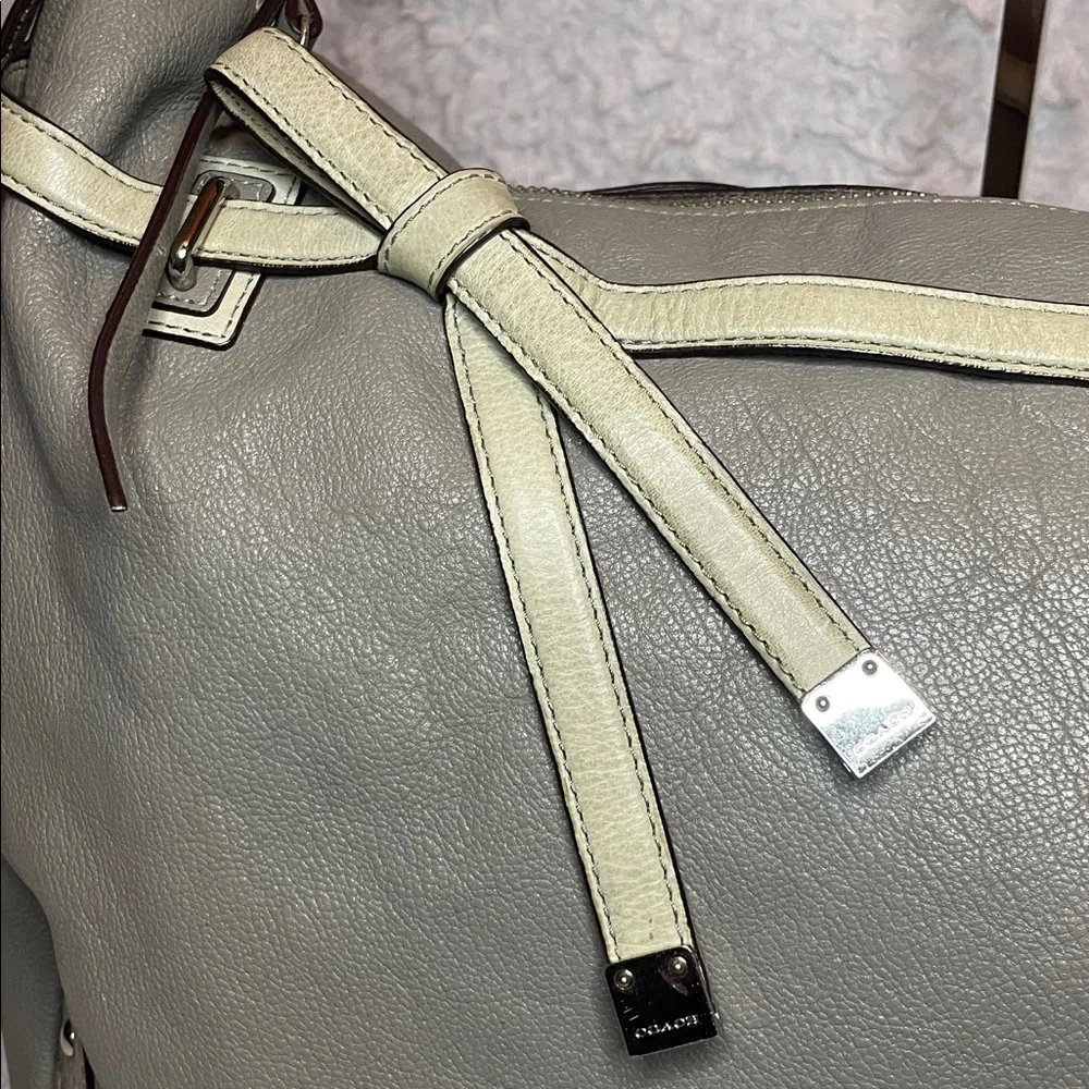 Coach Pinnacle Gray Leather Large Oversized Allie Hobo Shoulder Bag Tote Purse